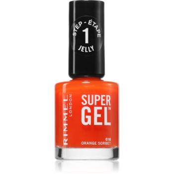 Rimmel Super Gel gel de unghii fara utilizarea UV sau lampa LED culoare 018 Orange Sorbet 12 ml