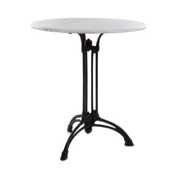 Blumfeldt Patras-XL, masă bistro, 4-Seasons-Marble, impermeabil, rezistent la îngheț, negru