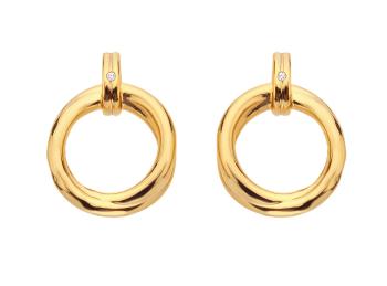 Hot Diamonds Pozlacené visací náušnice s diamanty Jac Jossa Soul DE813