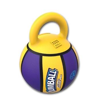 GiGwi Minge de cauciuc pentru câini cu mânerJumball Baschet cu mâner galben, 20 cm