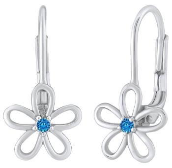 Silvego Cercei din argint - cu floare albastră Swarovski® Zircon SILVEGOB31857SB