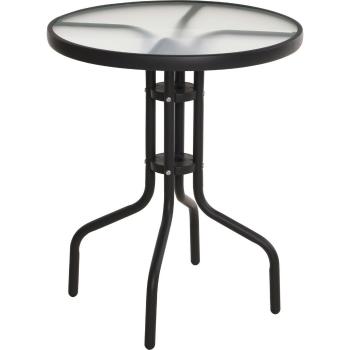 Masă metalică Porto, 60 x în.70 cm, blat din sticlă