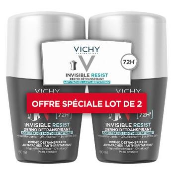 Vichy Set de antiperspirante cu bilă Homme Invisible Resist 72H (Dermo Detranspirant) 2 x 50 ml