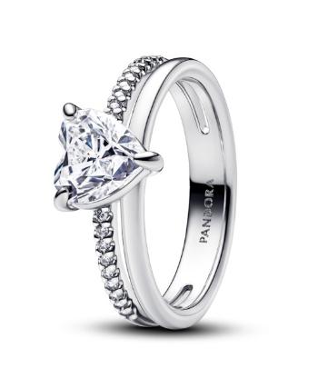 Pandora Inel strălucitor din argint cu zirconi Timeless 193100C01 52 mm