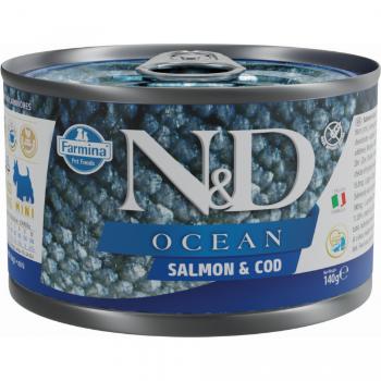 Konzerva N&D Ocean Dog Adult Salmon&Codfish Mini 140g