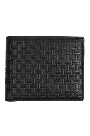 PÉNZTÁRCA GANT LEATHER SIGNATURE WEAVE WALLET BLACK