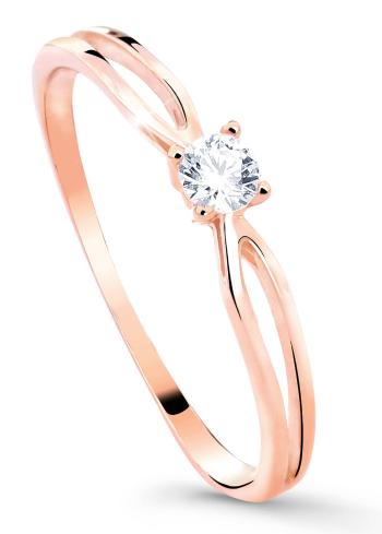 Cutie Jewellery Nežný trblietavý prsteň z ružového zlata Z8027-10-X-4 54 mm
