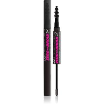 NYX Professional Makeup Zero To Brow Gel gel pentru sprancene cu aplicator culoare 08 Black 2 ml