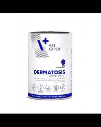 VET EXPERT Veterinary Diet Dog Dermatosis Salmon&amp;Potato 400 g hrana umeda veterinara pentru caini