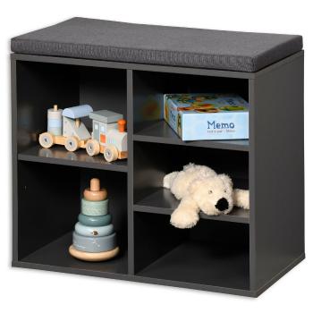 Kesper 15913 Suport pentru pantofi cu scaun, gri, 51,5 x 48 x 29,5 cm, gri
