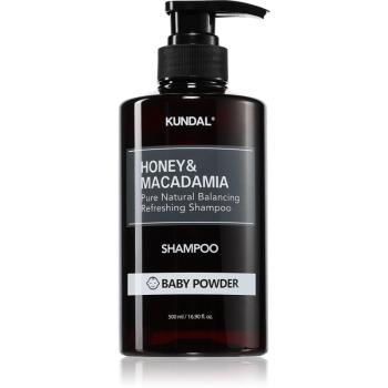 KUNDAL Honey & Macadamia Baby Powder sampon natural pentru păr uscat și deteriorat 500 ml