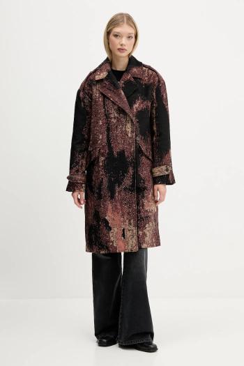 Kabát Desigual BRUSHED LAC hnedá farba, 25WWEW05