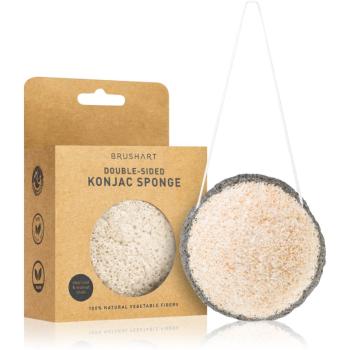 BrushArt Home Salon Double-sided konjac sponge burete exfoliant blând Charcoal & Walnut 6 g