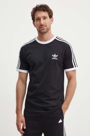 Bavlněné tričko adidas Originals Adicolor 3-Stripes černá barva, IA4845