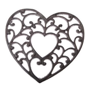 Covoraș din fontă Heart, negru