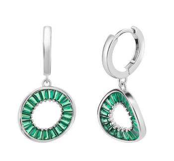 Preciosa Cercei din argint cu zircon cubic verde Twist Glamour 5419 66