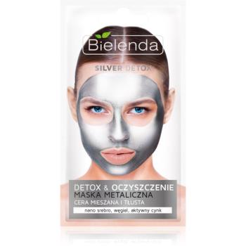 Bielenda Metallic Masks Silver Detox masca detoxifiere și curățare  pentru ten gras și mixt 8 g