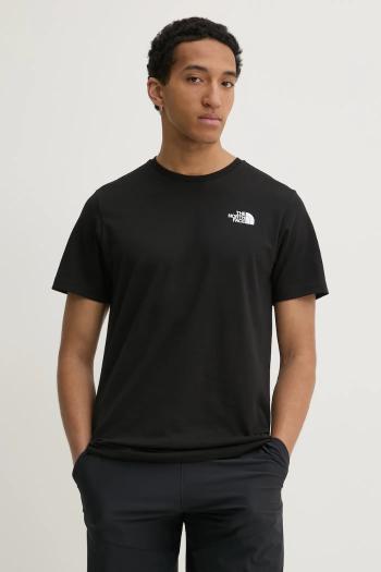 Bavlnené tričko The North Face M S/S Redbox Tee pánske, čierna farba, s potlačou, NF0A87NPJK31