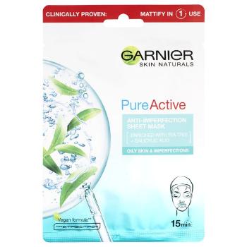 Garnier Mască textilă hidratantă împotriva imperfecțiunilor îmbogățita cu arbore de ceai și acid salicilic Naturals cutanate Pure Active 23 g