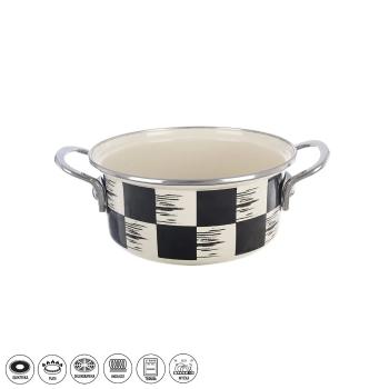 Orion Caserolă emailată Chessboard Lem , 1,6 l,dia. 18 cm