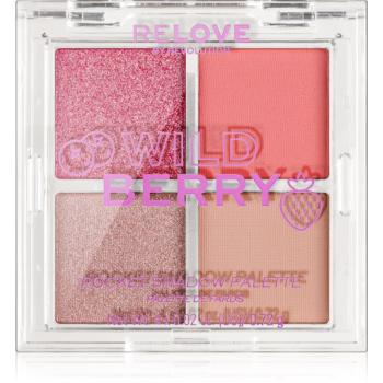 Revolution Relove Pocket Palette paletă cu farduri de ochi culoare Wild Berry 4x0.72 g