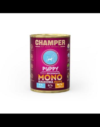 CHAMPER Puppy hrana umeda pentru catei 400 g monoproteica, curcan