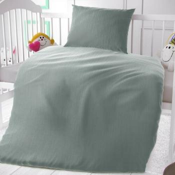 Kvalitex Detské mušelínové obliečky do postieľky svetlozelená, 90 x 135 cm, 45 x 60 cm