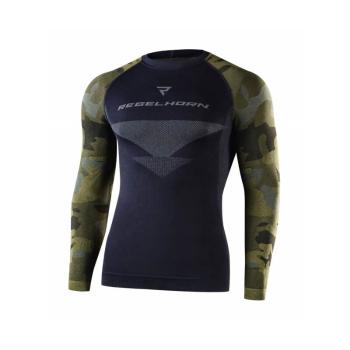 Moto thermo triko Rebelhorn Freeze Jersey LS černá-kamufláž XS