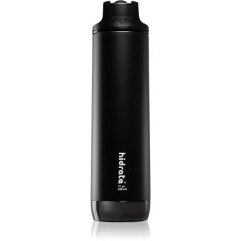 HidrateSpark Steel sticlă inteligentă cu pai culoare Black 620 ml