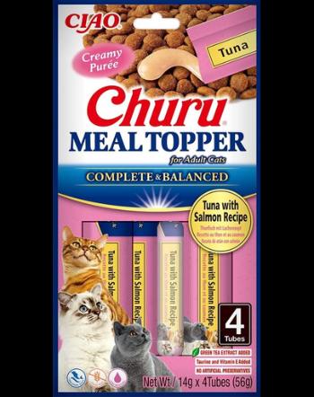 INABA Meal Topper Tuna Salmon 4x14 g supliment cremos cu ton si somon pentru pisici