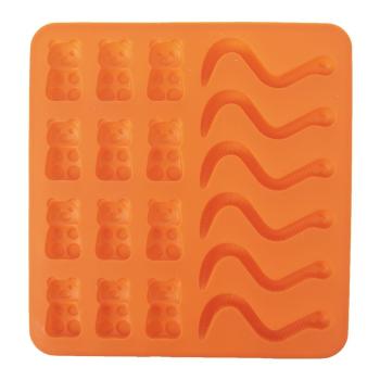 Formă din silicon URSULEȚI/RÂME 19 x 19 x1 cm, portocaliu