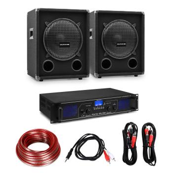 Electronic-Star Amplificator HiFi și set de boxe, amplificator 2 x 350 W , 2 x boxe 10 ", 400 W RMS