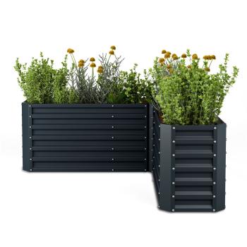 Blumfeldt High Grow ghiveci, formă L, rezistent la intemperii, rezistent la coroziune, robust, 742 L