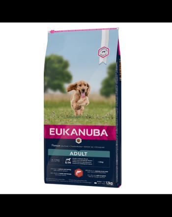 EUKANUBA Dog Base Adult Small &amp; Medium Breeds Salmon &amp; Barley hrana uscata caini adulti talie mica/medie, cu somon si orz 12 kg