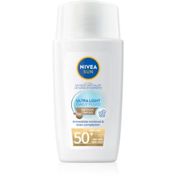 NIVEA SUN Ultra Light Fluid nuantator cu textura usoara SPF 50+ culoare Medium 40 ml