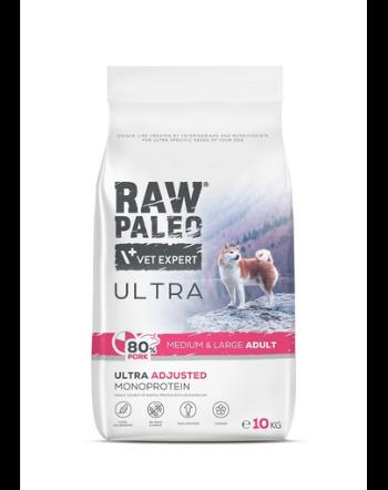 RAW PALEO Ultra Pork Medium&amp;Large Adult 10kg hrana caini adulti din rase medii si mari, cu porc