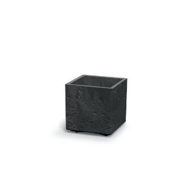 Ghiveci de flori SIERRA SQUARE BETON EFFECT 38,5cm , negru, negru, M