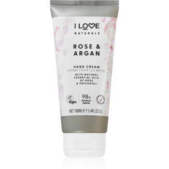 I Love Naturals Rose & Argan crema de maini hidratanta cu aromă de trandafiri 100 ml