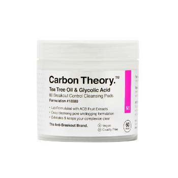 Carbon Theory Tampoane faciale de curățare Tea Tree Oil & Glycolic Acid Breakout Control (Cleansing Pads) 60 buc