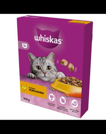WHISKAS Adult 300 g hrana cu pui delicios pentru pisici adulte