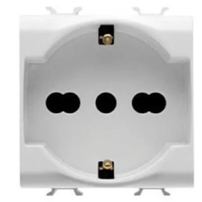 Priza 2M 16A Gewiss Chorus GW10204, alb