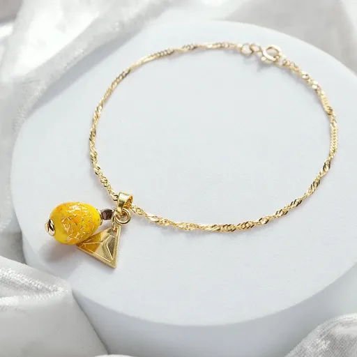 Lampglas Brățară fermecătoare Sunlite Nude, cu aur de 24 de carate în perla Lampglas BNM1/AG/POZ 18 cm