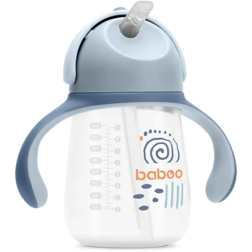 Baboo Cup with Silicone Straw ceasca cu pai Blue Haze 9m+ 260 ml