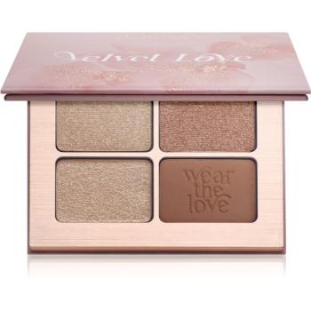 ZOEVA Velvet Love Eyeshadow Quad paletă cu farduri de ochi culoare Dreamy Rose Golden Eyes 4x1,5 g