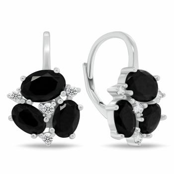 Brilio Silver Cercei eleganți din argint cu zircon negru EA1182WBC