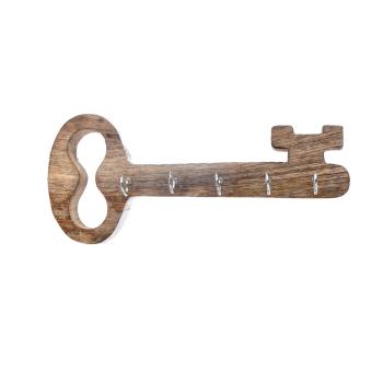 InDecor Vešiak na kľúče z mangového dreva Old key, 25 x 5 x 11 cm