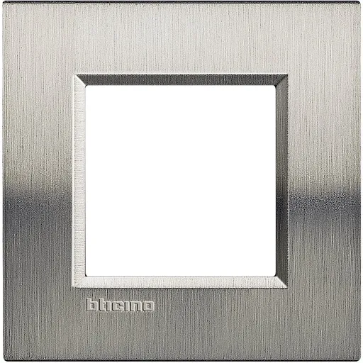 Rama ornament 2 module metal Bticino Living Light LNA4802ACS, otel lucios
