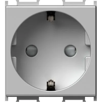 Modul Priza SCHUKO 1P 16A ST IP20 2M argint, TEM Modul TEM-VM10ES-U