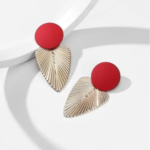 Cercei cu Surub Red Leaf