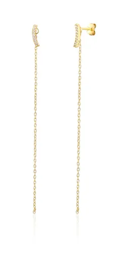 JVD Cercei lungi placați cu aur 2 în 1 cu zircon SVLE1849X75GO00